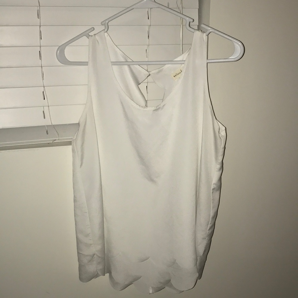 Madison Jules White scallop tank